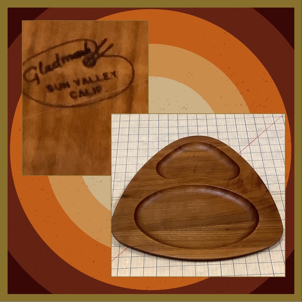 Vintage MCM Sun Valley California Teak Tray by Gladmark Retro made in USA